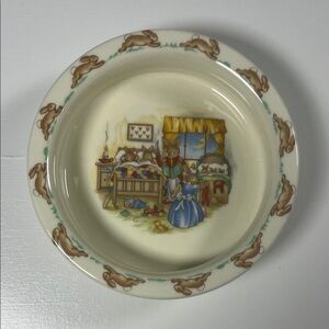 Children's Bone China Royal Doulton Bunnykins Bowl Dish “Reading Bedtime Story”